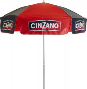 img 4 attached to Cinzano Red And Blue 6' Vinyl Patio Pole Umbrella By DestinationGear Heininger 1378 - Perfect Addition To Your Outdoor Space!