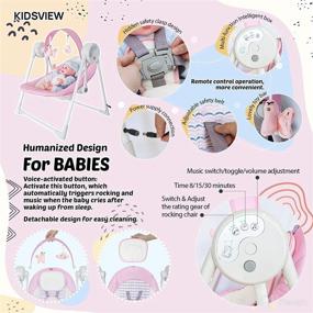 img 1 attached to 👶 Electric Portable Baby Swing: Intelligent Music Vibration Box, Travel-Friendly Design, Pink - Ideal for Infants to Toddlers (6-25 lb, 0-12 Months)