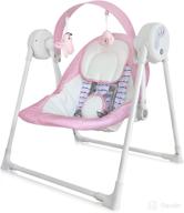 👶 electric portable baby swing: intelligent music vibration box, travel-friendly design, pink - ideal for infants to toddlers (6-25 lb, 0-12 months) logo