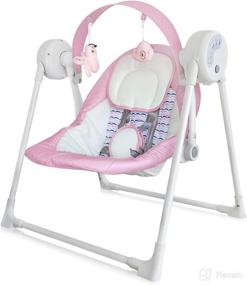 img 4 attached to 👶 Electric Portable Baby Swing: Intelligent Music Vibration Box, Travel-Friendly Design, Pink - Ideal for Infants to Toddlers (6-25 lb, 0-12 Months)