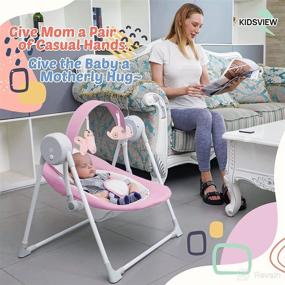 img 3 attached to 👶 Electric Portable Baby Swing: Intelligent Music Vibration Box, Travel-Friendly Design, Pink - Ideal for Infants to Toddlers (6-25 lb, 0-12 Months)
