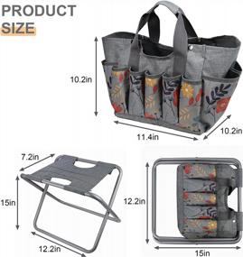 img 2 attached to MDSTOP Folding Gardening Stool With Detachable Storage Tote Bag, Gardening Tools Set Organizer For Fishing Outdoor Sports Hiking Camping Garden, Gardening Gifts For Mom/Dad, Without Tools (Aluminum)