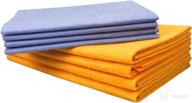 🧽 medeer ultra-absorbent multi-purpose cleaning towel cloth, reusable & scratch-free (set of 8: 4large orange, 4 small blue) logo