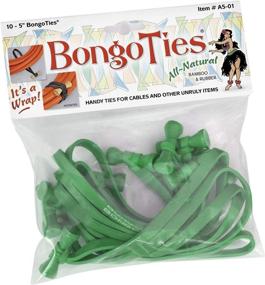 img 4 attached to BongoTies® Eco-Friendly Bongo Ties A5-01-G ~ 10 Pack ~ Versatile Cable and Item Organizers