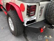 img 1 attached to OEDRO Front And Rear Bumper Compatible For 07-18 Jeep Wrangler JK & Unlimited W/ Winch Plate Mounting & D-Rings & Square LED Lights & 2" Hitch Receiver , Textured Black Off Road Star Guardian Design review by Nicholas Peters