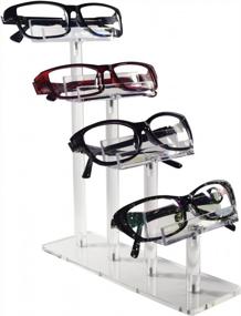 img 4 attached to Mooca 4 Tier Acrylic Eyeglasses Frame Stand, Sunglasses Rack, Sunglasses Stand Acrylic Sunglasses Display, Sunglasses Rack Holder, Acrylic Glass Display, 9”H