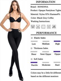 img 1 attached to Soft, Opaque Pantyhose Tights For Women With High Elastic And Control Top