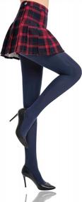 img 4 attached to Soft, Opaque Pantyhose Tights For Women With High Elastic And Control Top