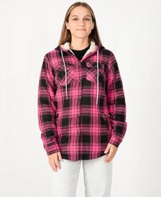 img 2 attached to Stay Cozy And Chic With Our Women'S Sherpa Lined Plaid Flannel Jacket!