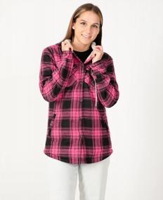 img 1 attached to Stay Cozy And Chic With Our Women'S Sherpa Lined Plaid Flannel Jacket!