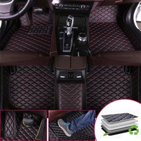 img 4 attached to 🚗 Premium Black and Red All-Weather Car Floor Mats for Infiniti QX30 2017-2018 - SureMart Custom Fit Front & Rear Carpet Liners