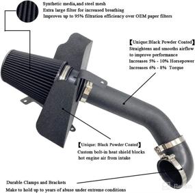 img 3 attached to Upgraded Performance Cold Air Intake Kit with Heat Shield for 2007-2008 Chevy Silverado Sierra 1500 4.8 5.3 6.0 V8 (Black Tube & Black Filter)