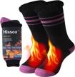 stay cozy this winter with hissox unisex ultra thick thermal socks: 2.44 tog insulated heated crew socks logo