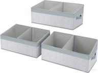 📦 dimj trapezoid storage bins 3-pack - closet baskets for clothes, baby toiletries, toys, towels, dvds, books - blended gray, foldable fabric design logo