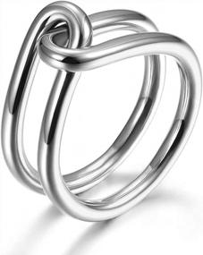 img 4 attached to Женские позолоченные обручальные кольца из нержавеющей стали - Эффектные модные кольца Jinbaoying для девочек