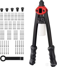 img 4 attached to AUTOUTLET 16 Inch Heavy Duty Rivet Gun: Complete Kit with 200Pcs Rivets & 5 Nose Pieces - Works on Aluminum, Steel, and Stainless Steel