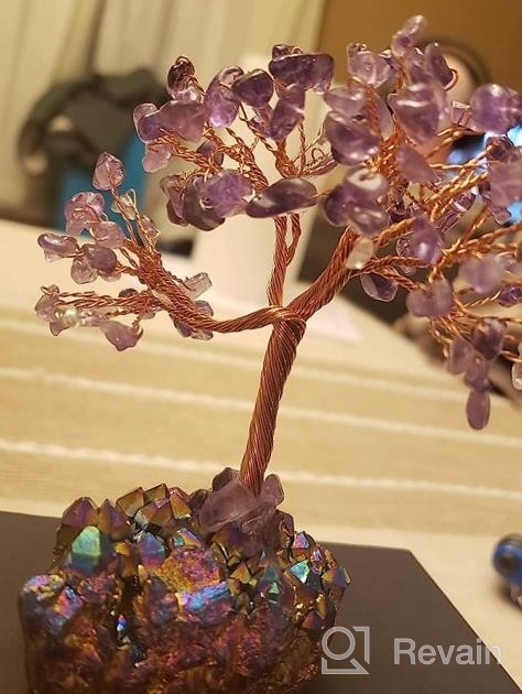 img 1 attached to Fuchsia Titanium Quartz Cluster Money Tree With Colorful Crystals Base For Attracting Wealth And Luck - Mookaitedecor review by Tasha Fisher