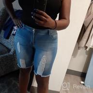 img 1 attached to Stylishly Destroyed: Women'S Mid Rise Ripped Denim Bermuda Shorts From Onlypuff review by Heidi Monroe