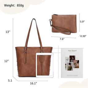 img 3 attached to Stylish Leather Shoulder Handle Satchel: Women's Handbags & Wallets at Totes