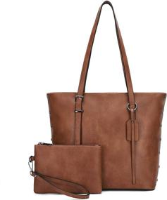 img 4 attached to Stylish Leather Shoulder Handle Satchel: Women's Handbags & Wallets at Totes