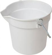 commercial utility pail, 10 quart round plastic white - janico 1210wt (1 pc) logo
