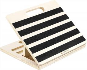 img 4 attached to Adjustable Wooden Slant Board For Calf Stretches - Navaris Incline Wedge Ramp With Non-Slip Surface Grip For Effective Exercise