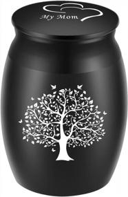 img 4 attached to Handcrafted Double Heart Black Urn For Mom'S Ashes - Beautiful Keepsake Memorial Cremation Urn With Small Tree Design - Engraved 'My Mom' - Ideal For Sharing - 1.6" Tall And Decorative For Funeral