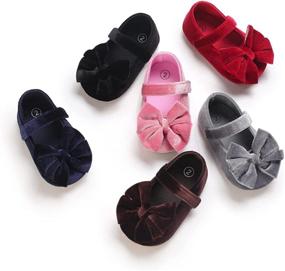 img 1 attached to ENERCAKE Non-Slip Bowknot 👑 Princess Toddler Girls' Shoes for Flats