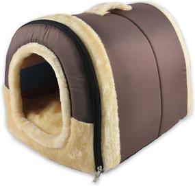 img 4 attached to 🏠 ANPPEX Portable Dog House and Cat Bed - Removable Cushion, Washable Cozy Pet Cave for Dogs and Cats - Foldable, Non-Slip, Warm Igloo Bed for Puppies, Kittens, and Rabbits