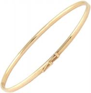 14k gold bangle bracelet for boys and girls - 5 1/4 inches, yellow or white logo