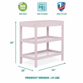 img 2 attached to 🎀 Dream On Me Ridgefield Changing Table in Blush Pink and White - 33.5x16x33.5 Inch - Pack of 1