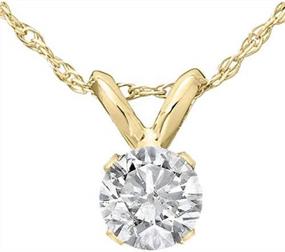 img 4 attached to 14K Gold 1/3 Ct Diamond Solitaire Pendant Necklace - White Or Yellow Gold 18" Chain