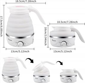 img 3 attached to 700Ml Portable Electric Kettle - Travel Foldable, Food Grade Silicone, Separable Power Cord & Boil Dry Protection - 110V 850W US Plug (White)