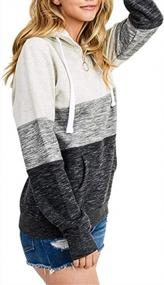 img 2 attached to Stay Cozy And Stylish With Women'S Color Block Cowl Neck Hooded Sweatshirt