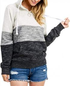 img 3 attached to Stay Cozy And Stylish With Women'S Color Block Cowl Neck Hooded Sweatshirt