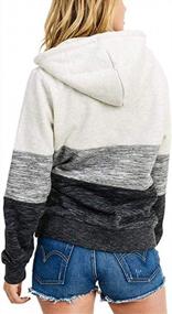 img 1 attached to Stay Cozy And Stylish With Women'S Color Block Cowl Neck Hooded Sweatshirt