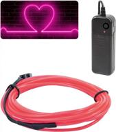 jiguoor 9.8ft pink el wire light strip with battery pack - perfect for diy party decorations and festivities логотип