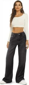 img 1 attached to Comfortable Baggy Wide Leg Jeans With High Waist And Durable YKK Zipper For All Body Types