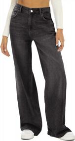 img 4 attached to Comfortable Baggy Wide Leg Jeans With High Waist And Durable YKK Zipper For All Body Types