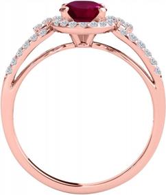 img 3 attached to Unleash Your Inner Royalty With MauliJewels 14K Solid Gold Ruby And Diamond Bridal Ring/Band Set