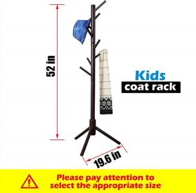 img 3 attached to Kids Coat Rack Wooden Free Standing Tree Hanger 8 Hooks Organizer Furniture Living Room Bedroom Entryway Hat Scarves Satchel Umbrella Easy Assembly Coffee