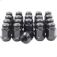 🔩 set of 20 black bulge acorn lug nuts 1/2-20 thread closed end - 1.38" long - cone seat - 19mm (3/4") hex wheel lug nut accessories логотип