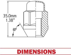 img 3 attached to 🔩 Set of 20 Black Bulge Acorn Lug Nuts 1/2-20 Thread Closed End - 1.38" Long - Cone Seat - 19mm (3/4") Hex Wheel Lug Nut Accessories