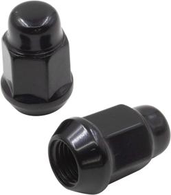 img 1 attached to 🔩 Set of 20 Black Bulge Acorn Lug Nuts 1/2-20 Thread Closed End - 1.38" Long - Cone Seat - 19mm (3/4") Hex Wheel Lug Nut Accessories