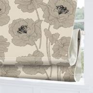 custom grey floral blackout roman cordless window shades, washable fabric blinds for windows, doors, french doors & kitchen windows (1 piece) logo