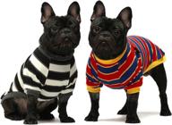 🐶 fitwarm 2-pack striped dog shirts: 100% cotton puppy t-shirts for breathable and stretchy dog clothes logo