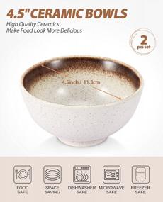 img 3 attached to Modern 4.5 Inch Ceramic Rice Bowl Set - Perfect For Desserts, Cereal, And More!