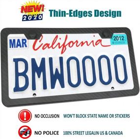 img 3 attached to Carbon Fiber License Plate Frames By Aootf- 2 Pack Of Black Aluminum Metal Holders With Printed Pattern, 2 Hole Frame Kits, Perfect Size For Both Men And Women