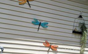 img 7 attached to Scwhousi Metal Dragonfly Wall Decor Outdoor Garden Fence Art,Hanging Decorations For Living Room, Bedroom, 3 Pack