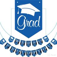 2022 graduation banner - easy set-up congrats party decorations for college & high school, no diy needed - blue логотип